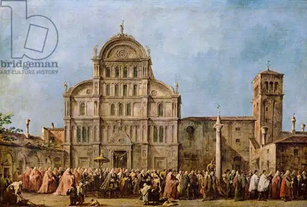 Guardi, Francesco: Easter Procession of the Doge of Venice at the Church of San Zaccaria