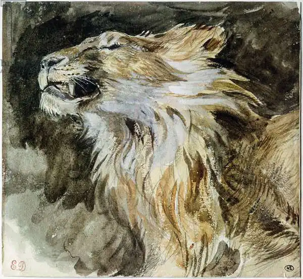 Delacroix, Eugene: The Head of a Lion