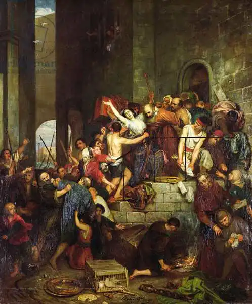 Robert-Fleury, Joseph-Nicolas: Looting of a house on the Venetian island of Guidecca during the middle ages