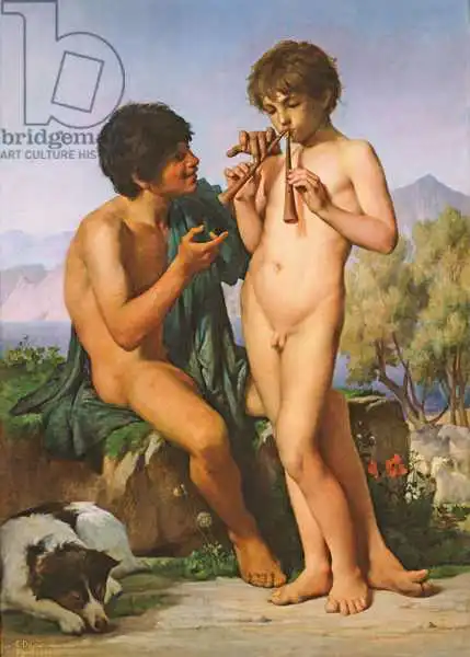 Delaunay, Jules Elie: La leçon de flûte