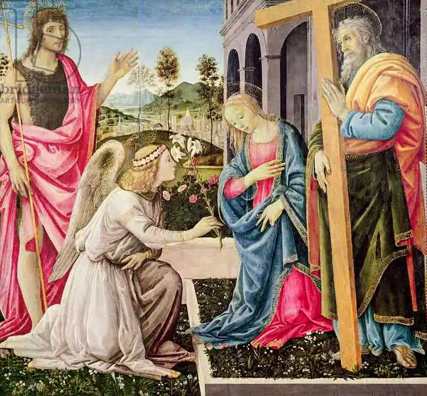 Lippi, Filippino: Annunciation with St. Joseph and St. John the Baptist