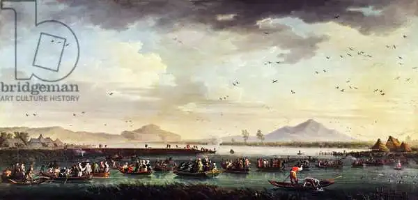 Vernet, Claude Joseph: Charles III de Bourbon, roi de Sapin et du royaume de la chasse aux canards à deux siciles au lac Patria en 1746