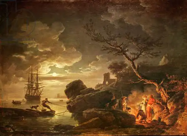 Vernet, Claude Joseph: Paysage à la lumière de la lune