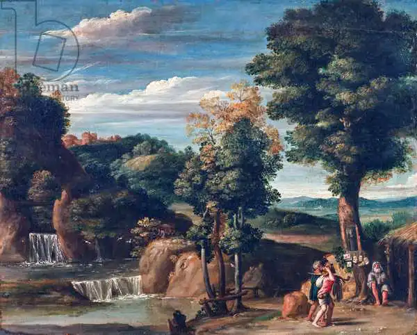 Domenichino: Landscape with a hermit