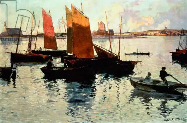 Cottet, Charles: Lumière du soir au port de Camaret