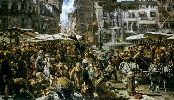Menzel, Adolph: The Market of Verona