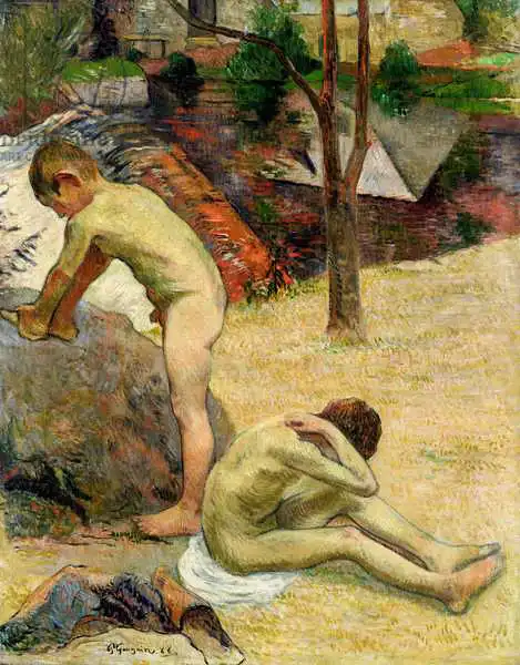 Gauguin, Paul: Baignade des garçons de Breton