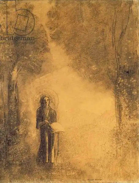 Redon, Odilon: The Walker, Étude pour «The Walking Bouddha»), 1890-95