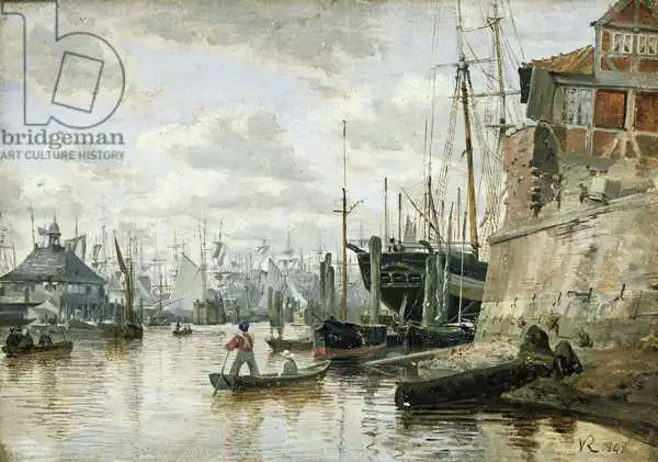 Ruths, Valentin: Log Cabin at Hamburg Harbour