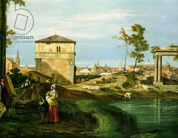 Canaletto, Giovanni: Détail de «Capriccio avec des motifs de Padoue»