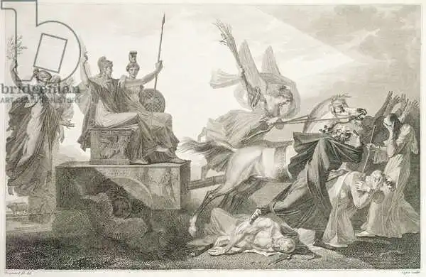 Alexandre Evariste Fragonard: Republique Francais, engraved by Jacques  Louis Copia, 1797/98, People, Romantism