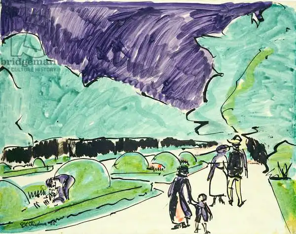 Kirchner, Ernst Ludwig: Entrée dans un grand jardin à Dresde