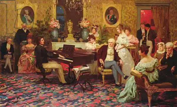 Siemiradzki, Hendrik: Chopin Playing the Piano in Prince Radziwill Salon