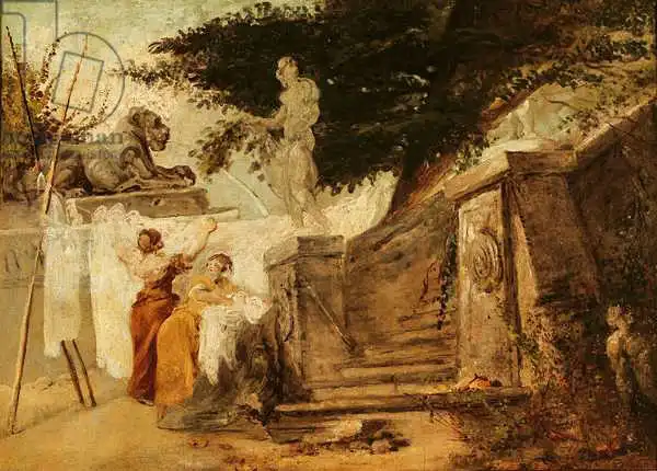 Robert, Hubert: Washerwomen in a Garden