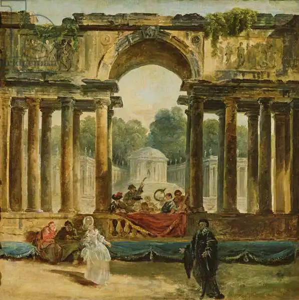 Robert, Hubert: Dance and concert in a park