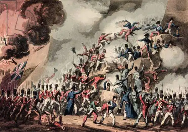 Heath, William: Asalto a San Sebastián, 31 de agosto de 1813, grabado por Thomas Sutherland (n.c.1785)