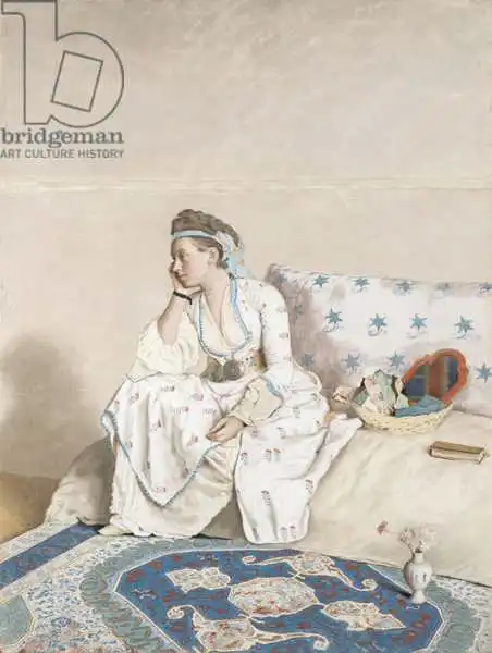 Liotard, J. E.: Porträt von Marie Fargues, Frau des Künstlers im türkischen Kostüm, 1756-58