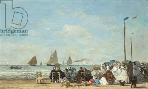 Boudin, Eugene Louis: Scène de plage à Trouville