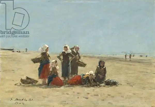Boudin, Eugene Louis: Femmes sur la plage à Berck