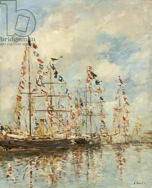 Boudin, Eugene Louis: Basin de yachts à Trouville-Deauville, c.1895-6