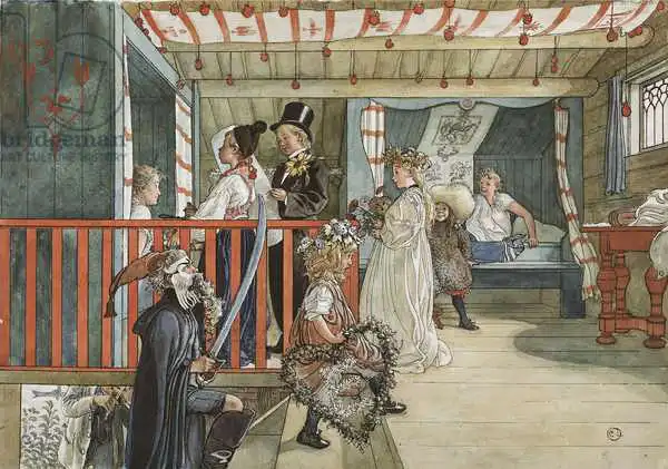 Larsson, Carl: Un día de fiesta, de la serie "Un hogar