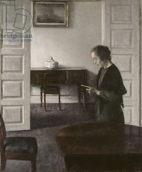 Hammershoi, Vilhelm: Intérieur avec une dame qui lit