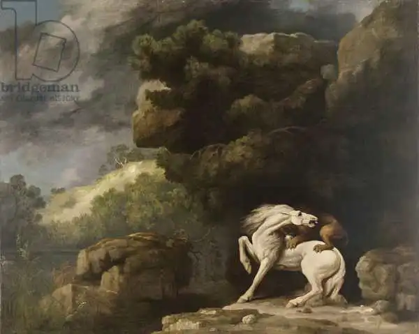 Stubbs, George: Un lion attaquant un cheval