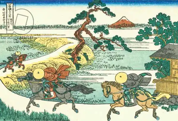 Hokusai, Katsushika: Dorf Sekiya am Sumida River