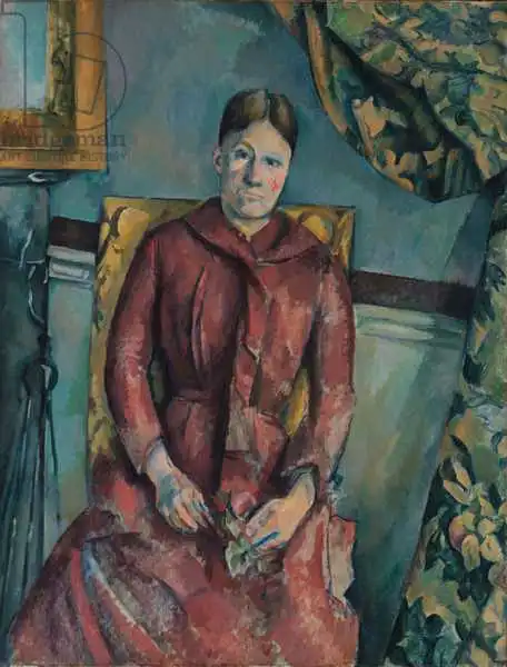 Cézanne, Paul: Madame Ca? Zanne dans une robe rouge, 1888-90