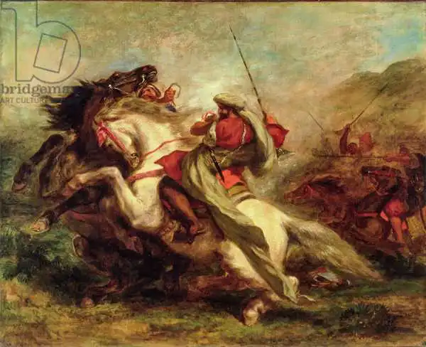 Delacroix, Eugene: Choque de jinetes moros, 1843-44