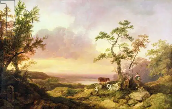 Loutherbourg, Philippe: Paysage avec du bétail et du paysan
