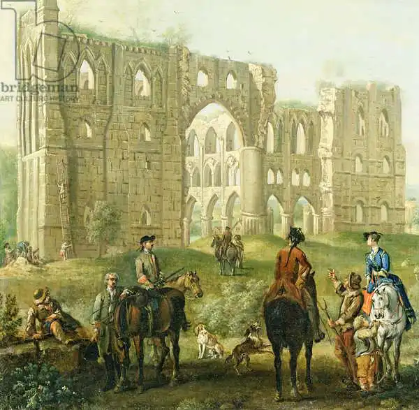 Wootton, John: Riders Pausing by the Ruins of Rievaulx Abbey, c.1740-50