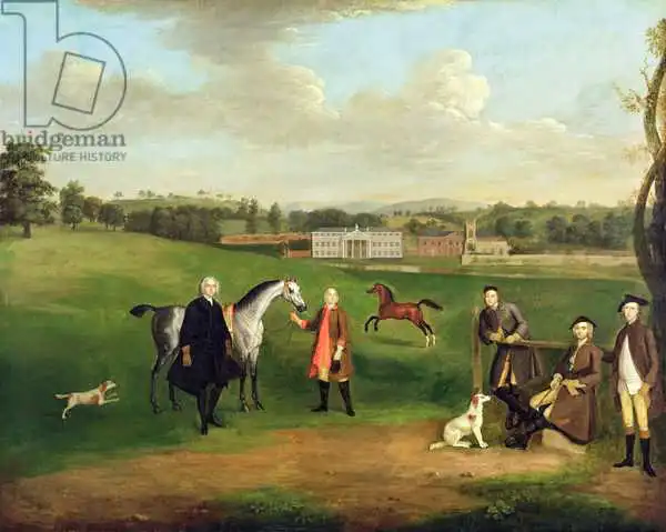 Devis, Arthur: Leak Okeover, le révérend John Allen et le capitaine Chester à Okeover Hall, Staffordshire, v. 1785
