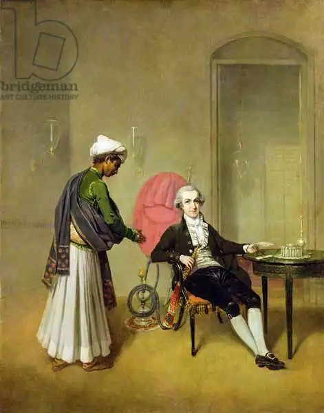 Devis, Arthur: Un gentleman, peut-être William Hickey, et son serviteur indien