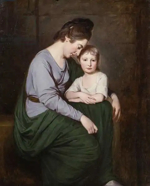 Romney, George: Ann Wilson avec sa fille, Sybill, c.1776-77
