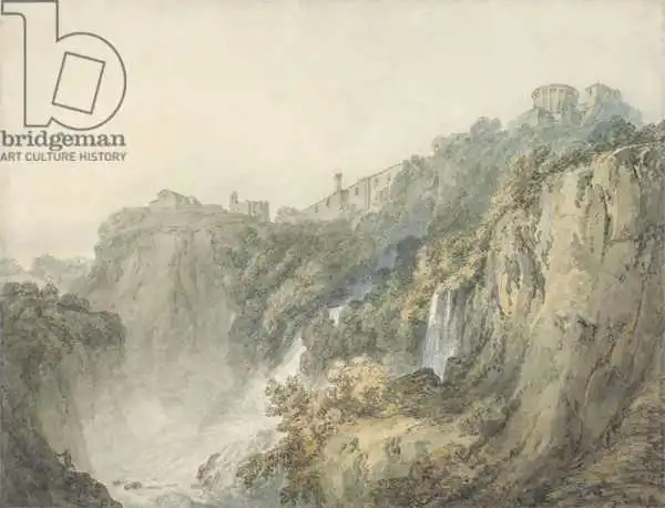 Turner, William: Tivoli avec le temple de la Sibyl et les Cascades, c.1796-97