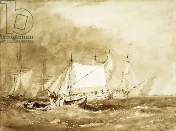 Turner, William: Shipping Scene, with Fishermen, c.1815-20