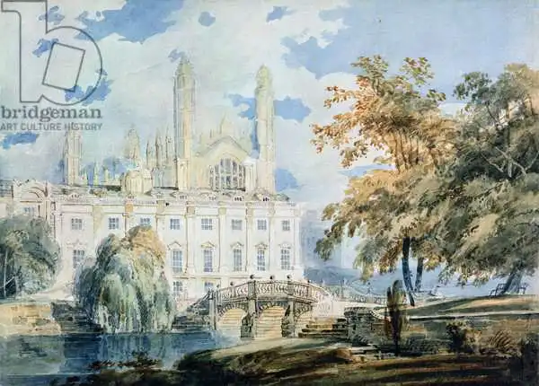 Turner, William: Clare Hall and the West End of King College Chapel, Cambridge, from the banks of the River Cam