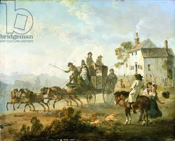 Ibbetson, Julius Caesar: A Stage Coach on a Country Road