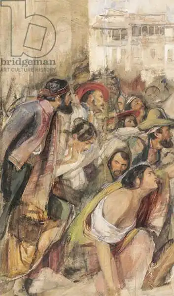 Lewis, John Frederick: Étude pour la proclamation de Don Carlos, c.1834-28