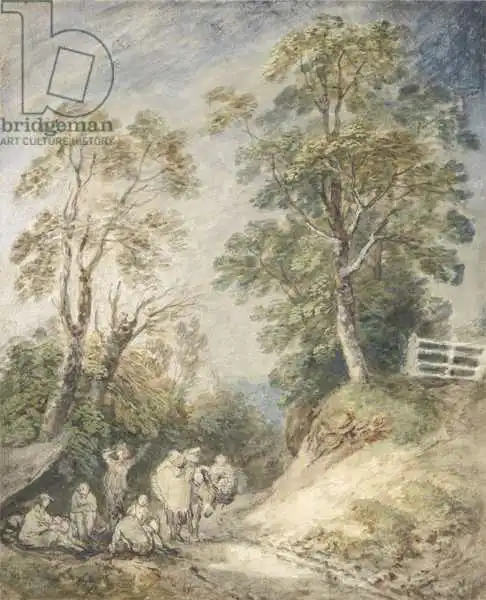 Gainsborough, Thomas: Wooded Landscape with Gypsy Encampment, c.1760-65