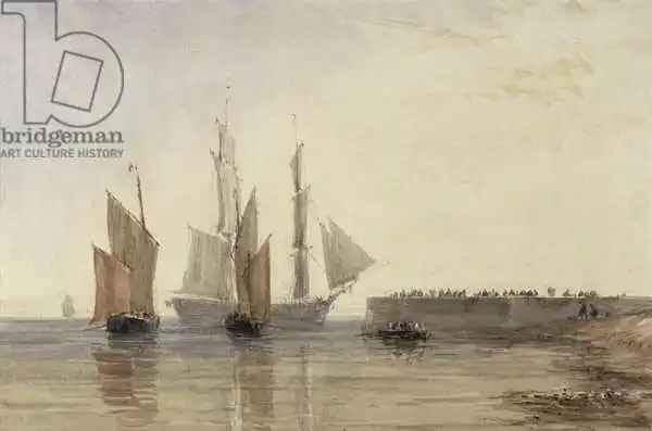 Cox, David: Entrée du port de Calais