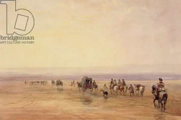 Cox, David: Sur Lancaster Sands, Sunset (traversant Lancaster Sands)