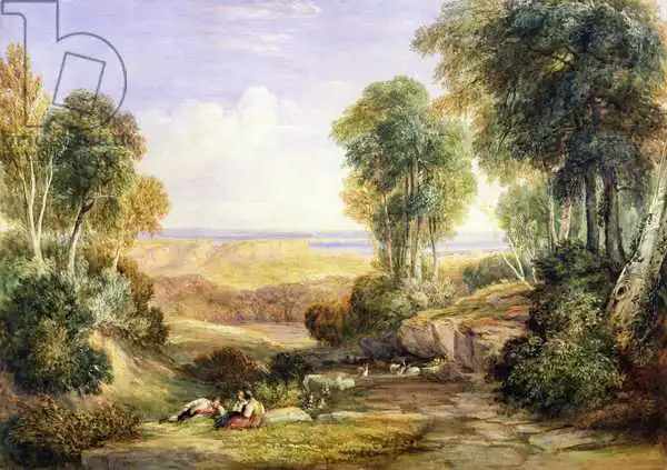 Cox, David: La jonction du Severn et du Wye avec Chepstow au loin
