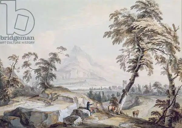 Sandby, Paul: Italianate Landscape with Travellers