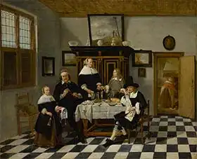 Brekelenkam, Quiringh Gerritsz. van: Family Group at Dinner Table