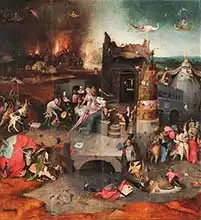 Bosch, Hieronymus: Pokušení sv. Antonína (prostřední část)