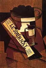 Gris, Juan: Fruit Dish, Glass and Newspaper