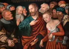 Cranach, Lucas: Kristus a cizoložnice