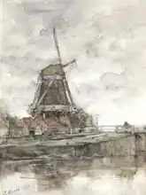 Maris, Jacob: Mlýn a most v North West Buitensingel v Haagu